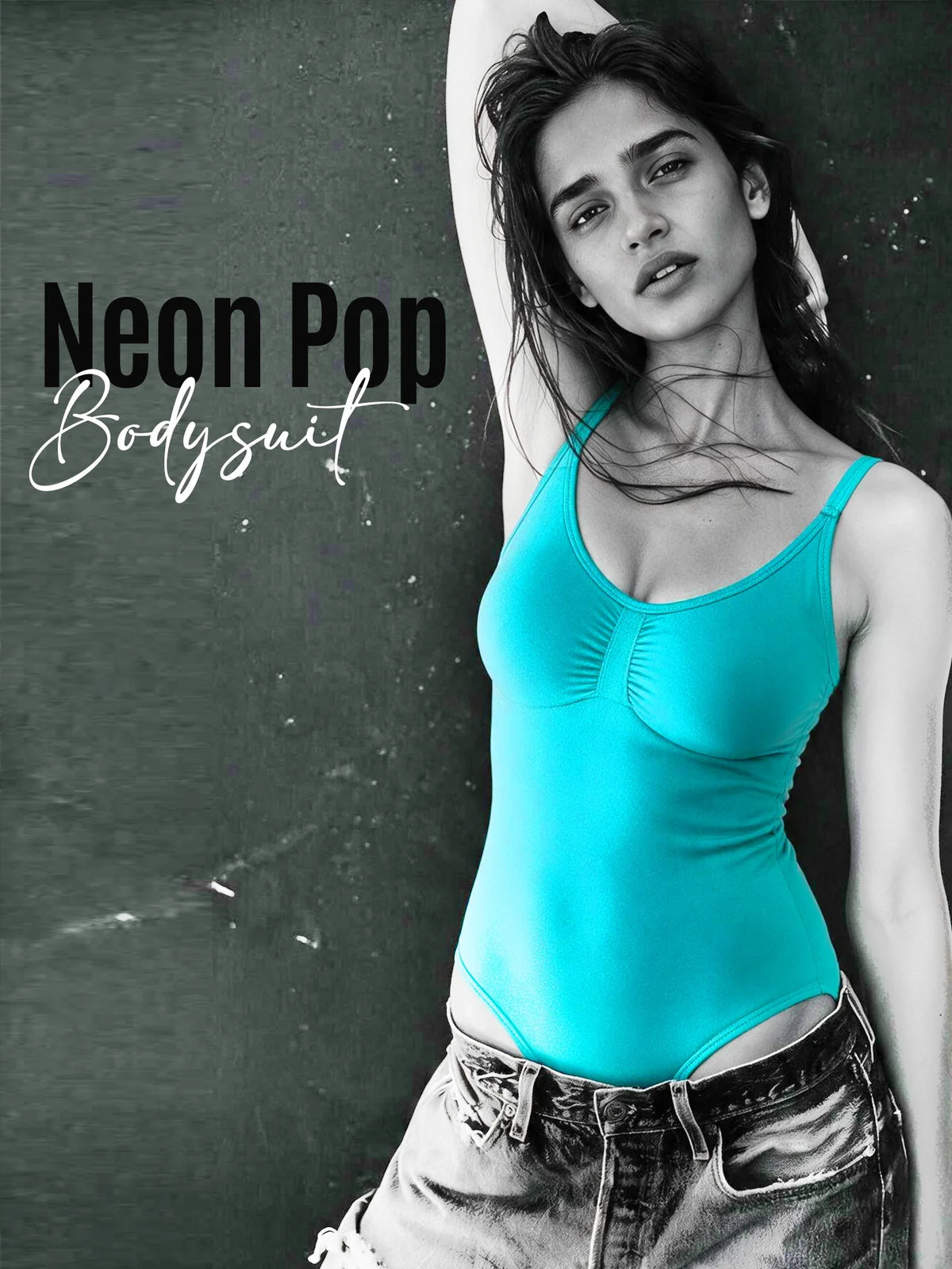 Neon Pop Body Suit- Teal