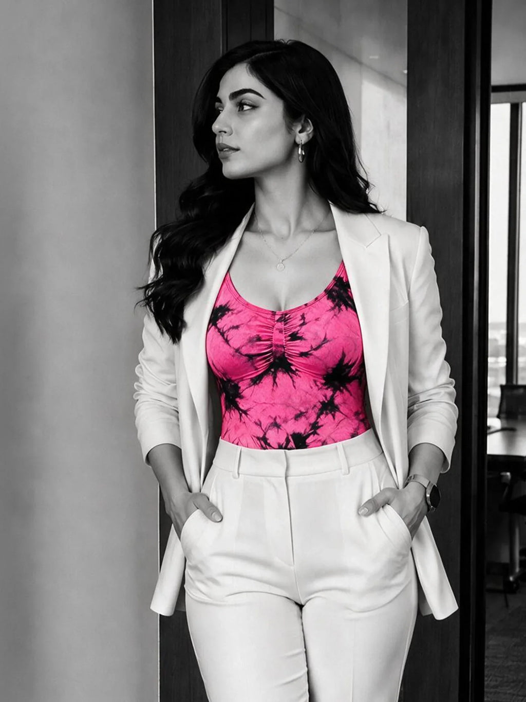 Neon Pop Body Suit - Tie & Dye (Pink&Black)