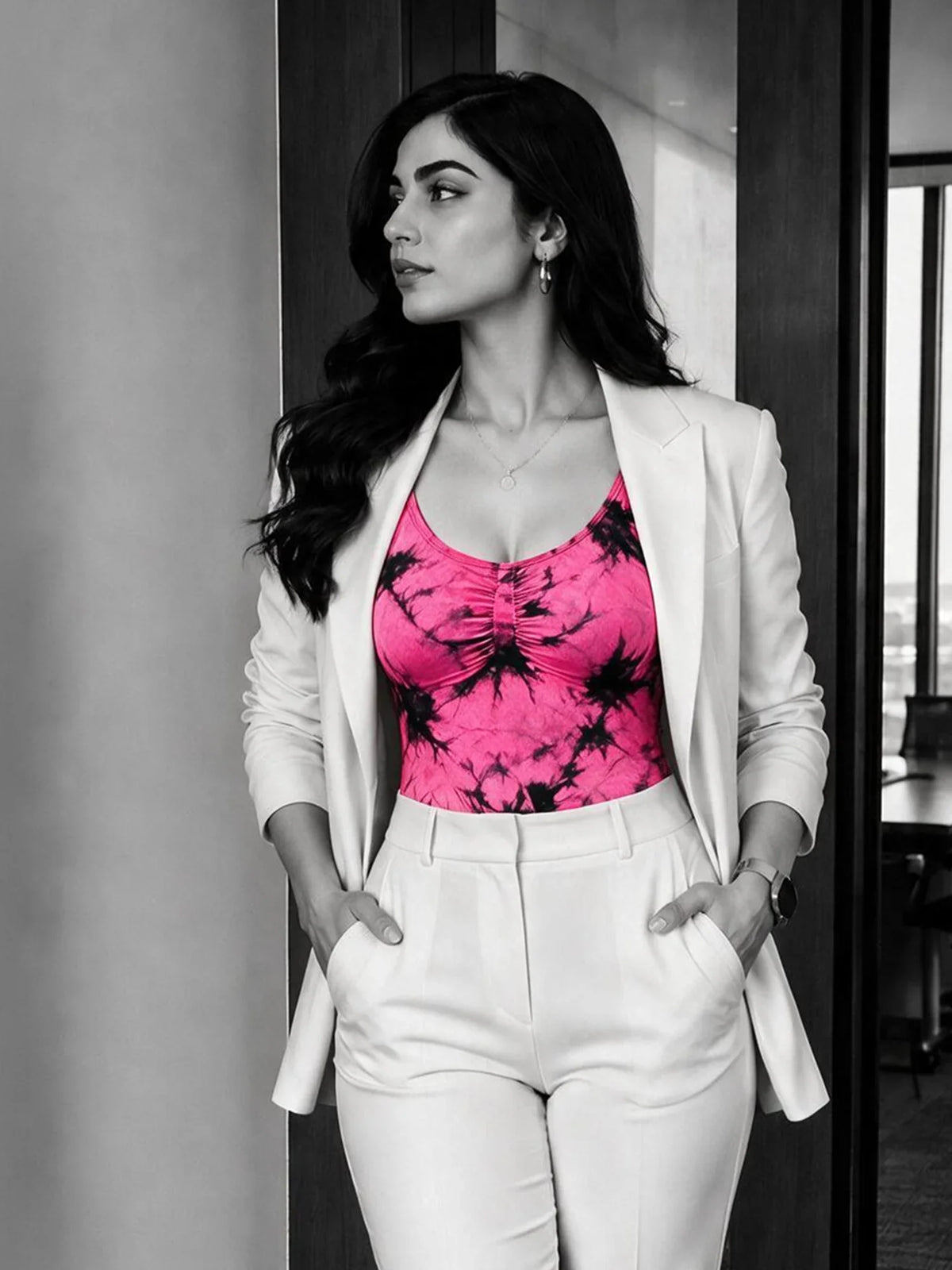 Neon Pop Body Suit - Tie & Dye (Pink&Black)